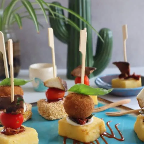 Polpette vegane per pinchos con polenta